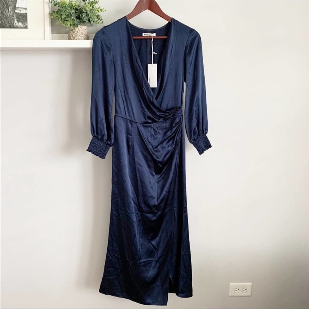 Reformation Chantelle satin midi dress